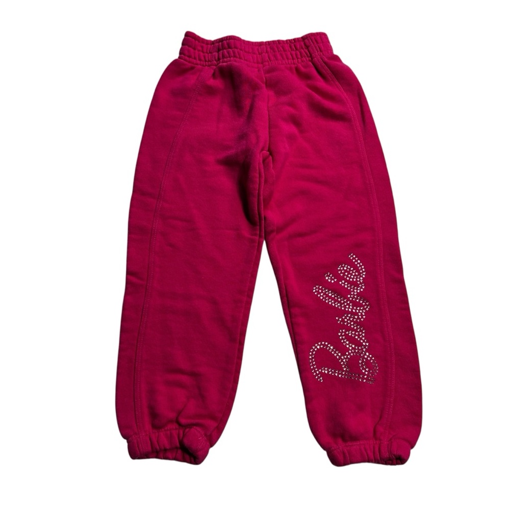 Zara Barbie Kids Fuchsia Joggers with Rhinestone Logo